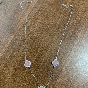 Elegant Pink Clover Necklace